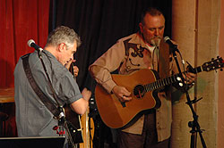 Iain and Andy on the Plainsong FAT LADY SINGING tour in September 2012.