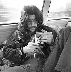 Bob Ronga in the back of the bus 1972.  Photo Credit: Andy Roberts