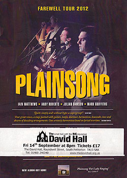 Plainsong's farewell tour poster