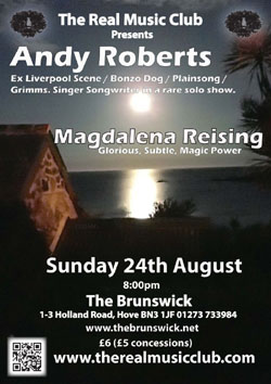 Andy Roberts: A rare solo gig at The brunswick in Hove, 24th August 2014